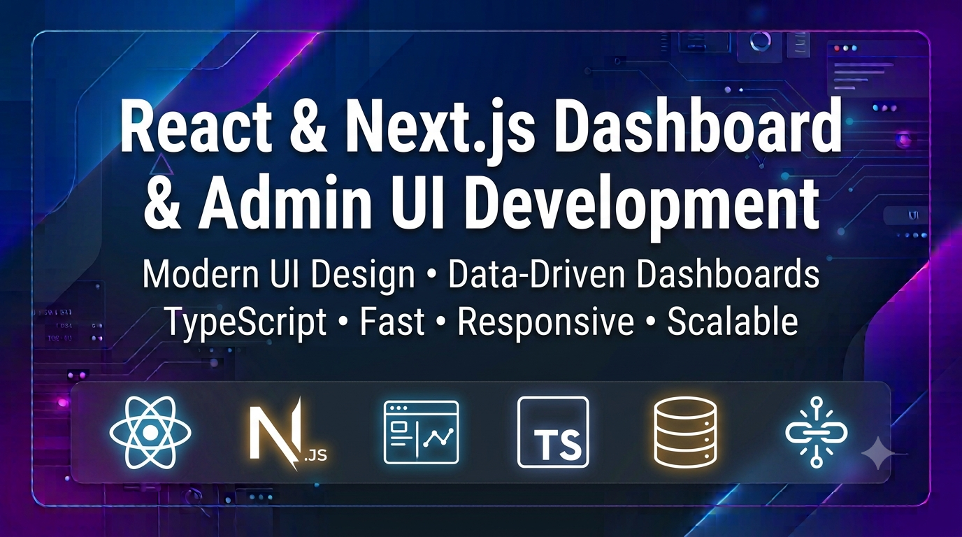 React & Next.js Dashboard / Admin UI Development
