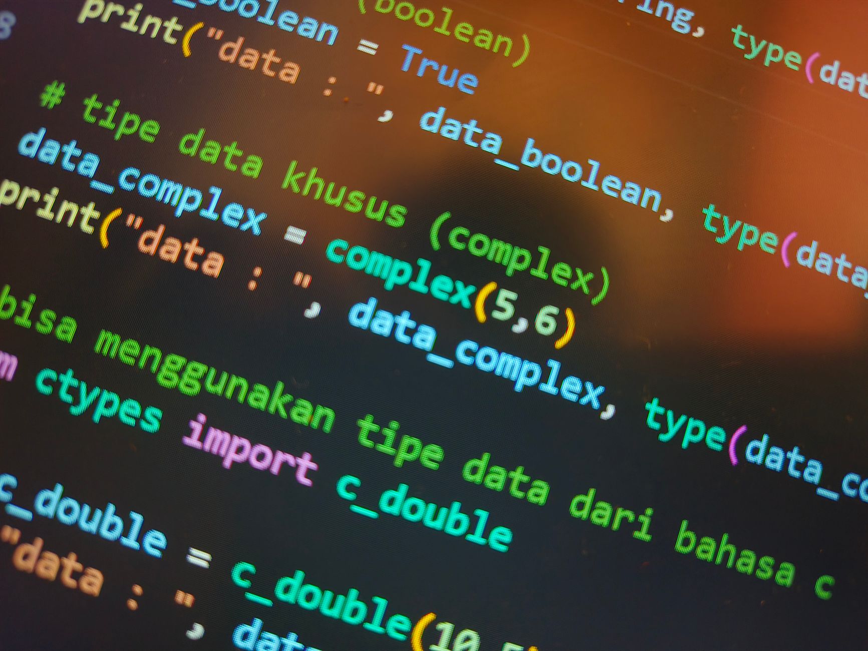 Vibrant and engaging code displayed on a computer screen, showcasing programming concepts.